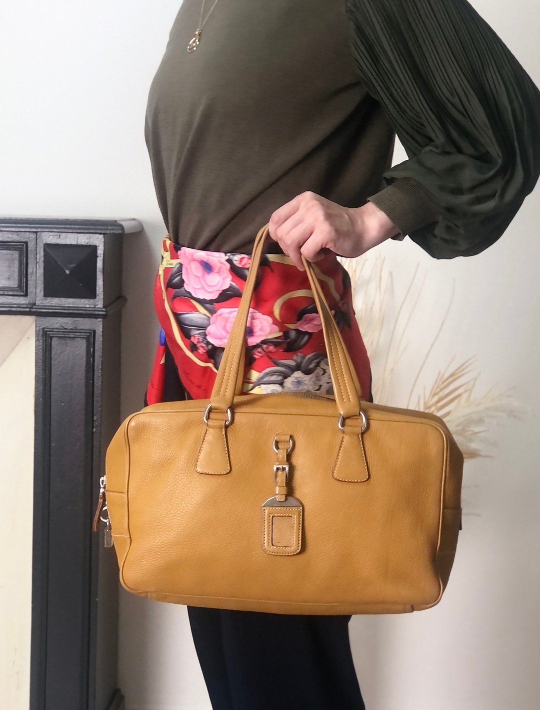 【日本直送 名牌中古包】PRADA 普拉达 手提包 焦糖色 Logo 皮革 迷你波士顿包 vintage 古着 经典 witjyy - 手提包/手提袋 - 真皮 咖啡色