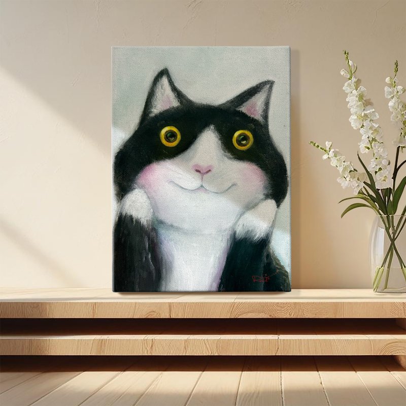 微笑油画系列 奔驰猫 复制画 - 海报/装饰画/版画 - 防水材质 