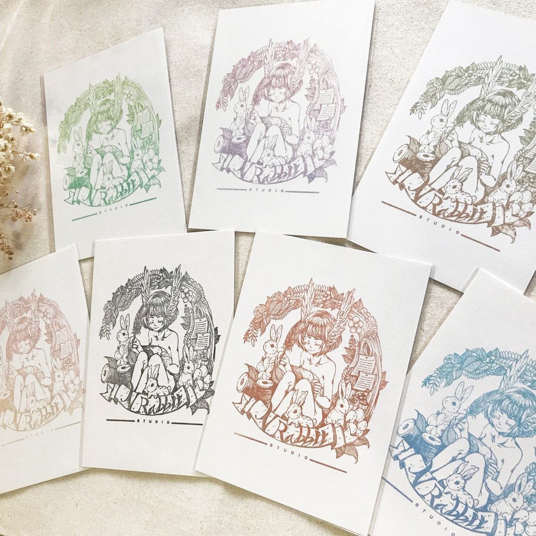 【N兔 studio】全手工印章插画卡片明信片 - 卡片/明信片 - 纸 
