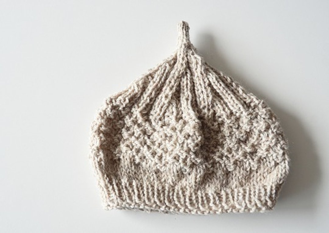 Limited to 1 point! Acorn knit hat new light beige - 帽子 - 棉 