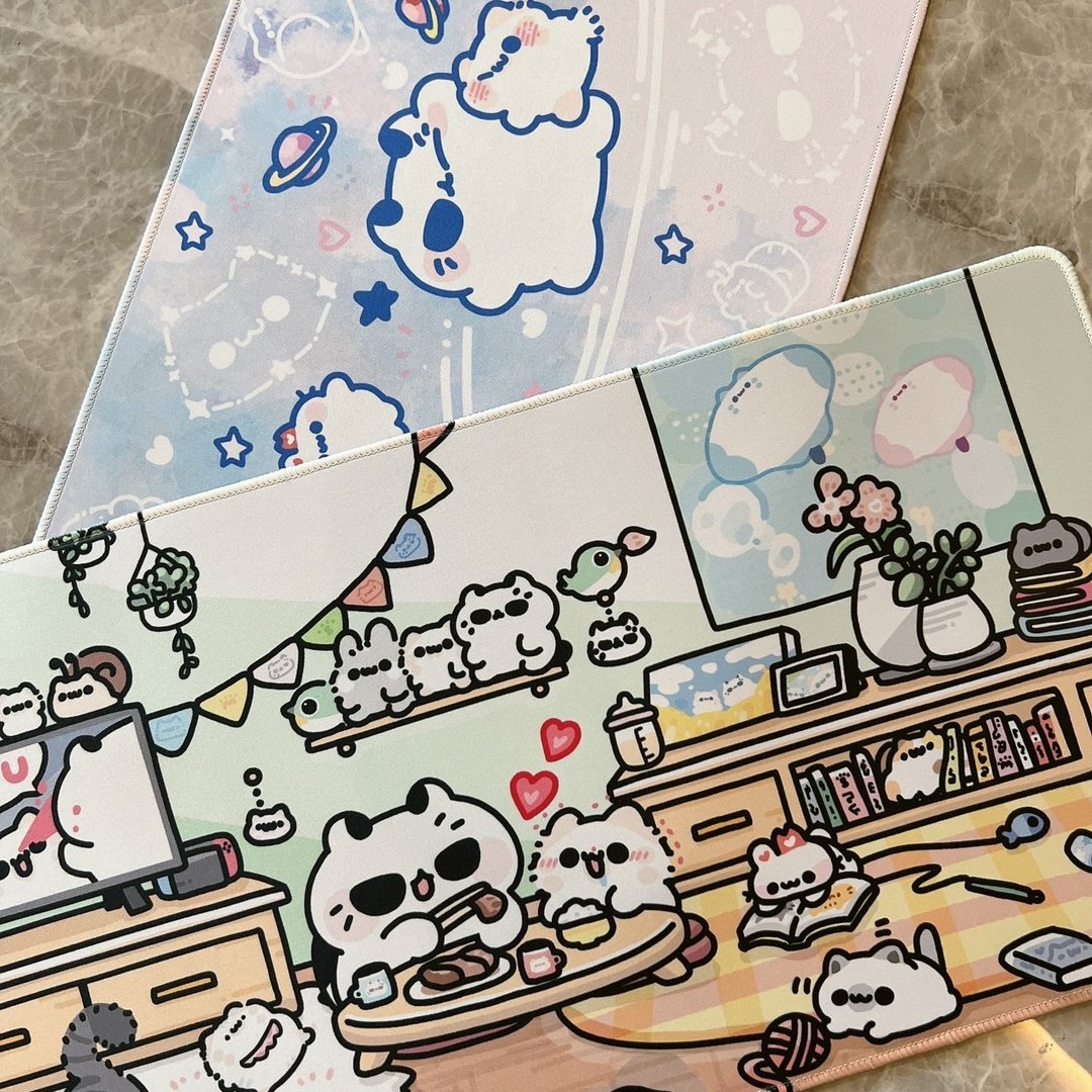坏喵与毛喵 - 大鼠标垫+小鼠标垫/办公用品/电脑周边配件 - 鼠标垫 - 其他材质 