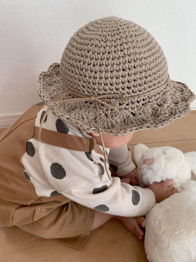 散步帽 - 婴儿帽/发带 - 棉．麻 卡其色