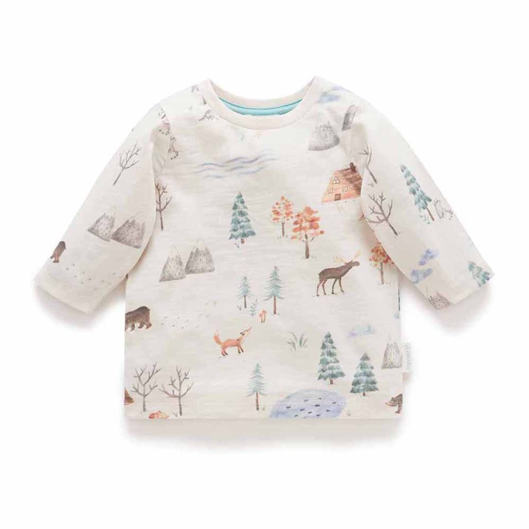 澳洲Purebaby有机棉男童长袖上衣6M~4T 手绘森林 - 童装上衣 - 棉 