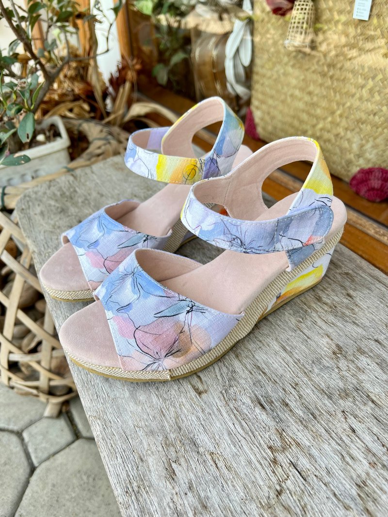 亚麻布高跟鞋 - 手工制作 - 高跟鞋 - 棉．麻 多色