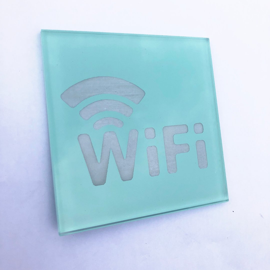 少见别致玻璃制  WiFi标志 不锈钢公共标示牌 无在线网标示牌 - 墙贴/壁贴 - 玻璃 绿色