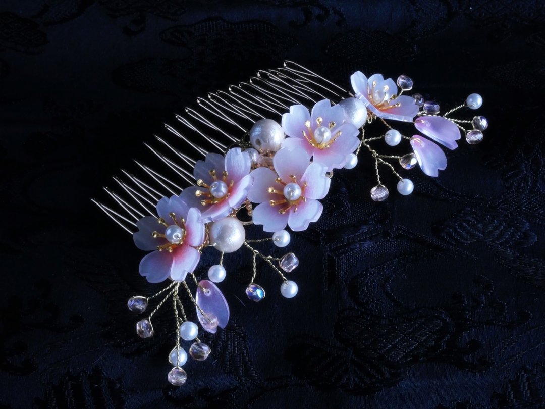 Cherry Blossom Hair Comb   Hair Accesory - 发饰 - 塑料 