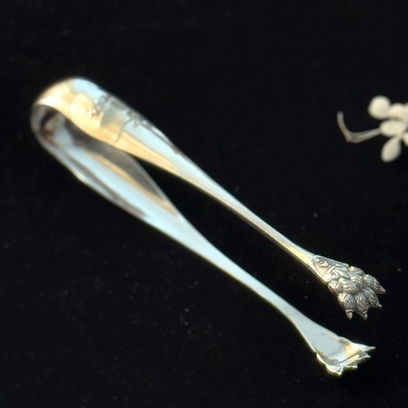 50485-绝美法国Boulenger古董镀银糖夹 - 茶具/茶杯 - 银 
