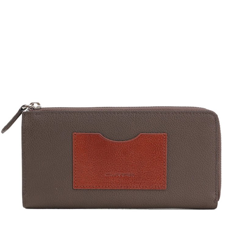 CUMAR 头层牛皮+意大利树膏 POCKET L型拉链 夹款 - 皮夹/钱包 - 真皮 咖啡色