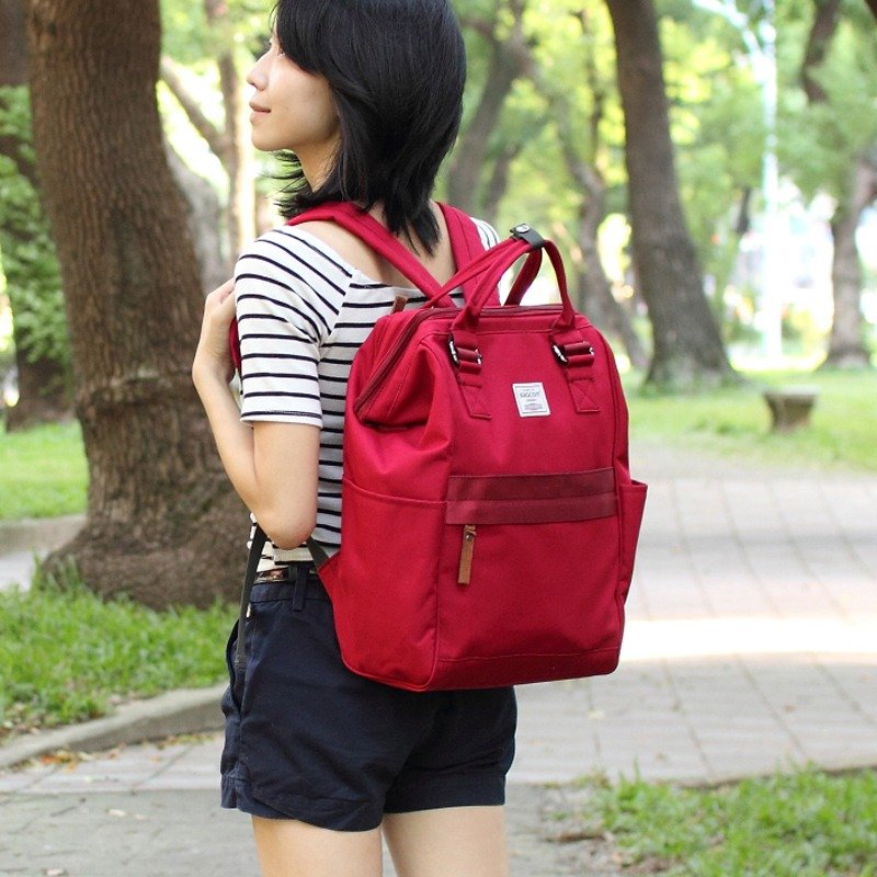 憨脸阔口后背包(13'' Laptop OK)-红色_100439-20 - 后背包/双肩包 - 聚酯纤维 红色