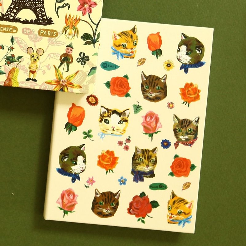 Dessin-7321Desgin-手帐年历-VG Nathalie Lete 万年历(周志)-猫与玫瑰,7321-07239 - 笔记本/手帐 - 真皮 黄色