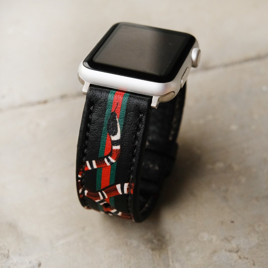 Apple Watch Band 38mm 42mm, Hand-Stitched Handmade, Series 3 - 表带 - 真皮 黑色
