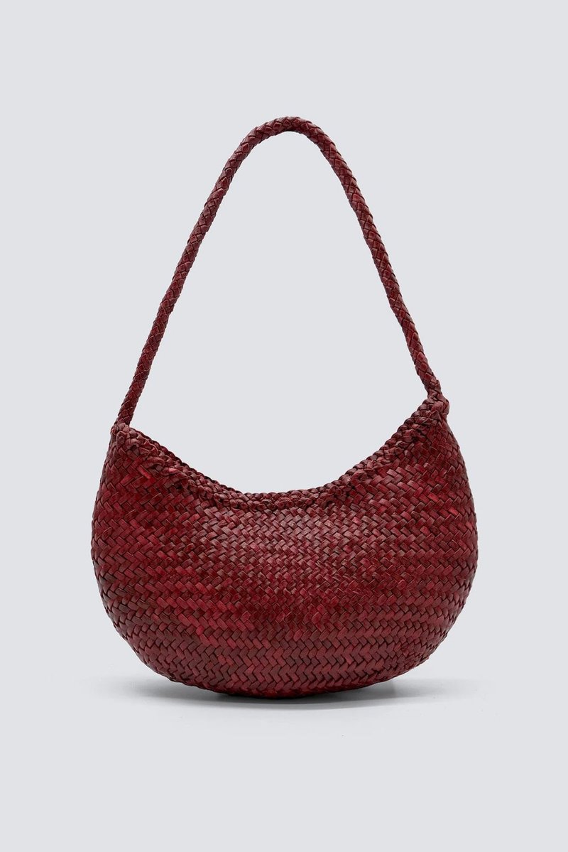 【Dragon Diffusion】8020 NOVA LUNA 皮革编织包 / BORDO 酒红 - 手提包/手提袋 - 真皮 