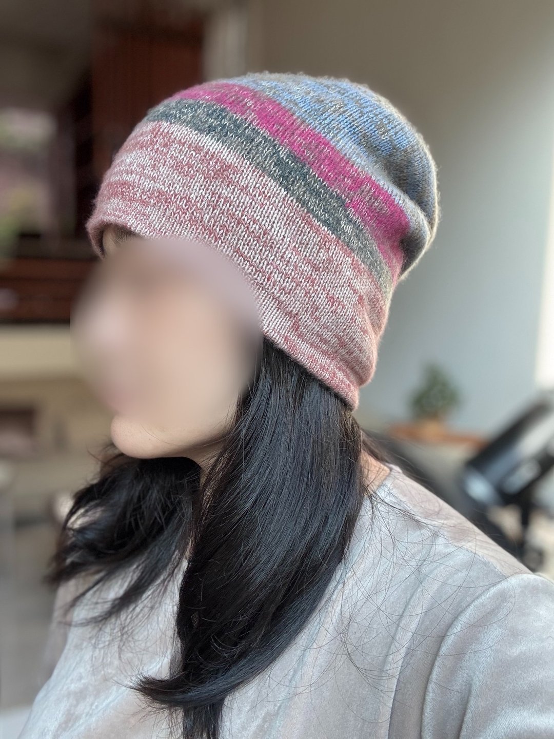 喀什米尔/极致精品/粉卡其蓝双面羊绒100%堆堆反折纯羊绒帽子极暖 - 帽子 - 羊毛 粉红色