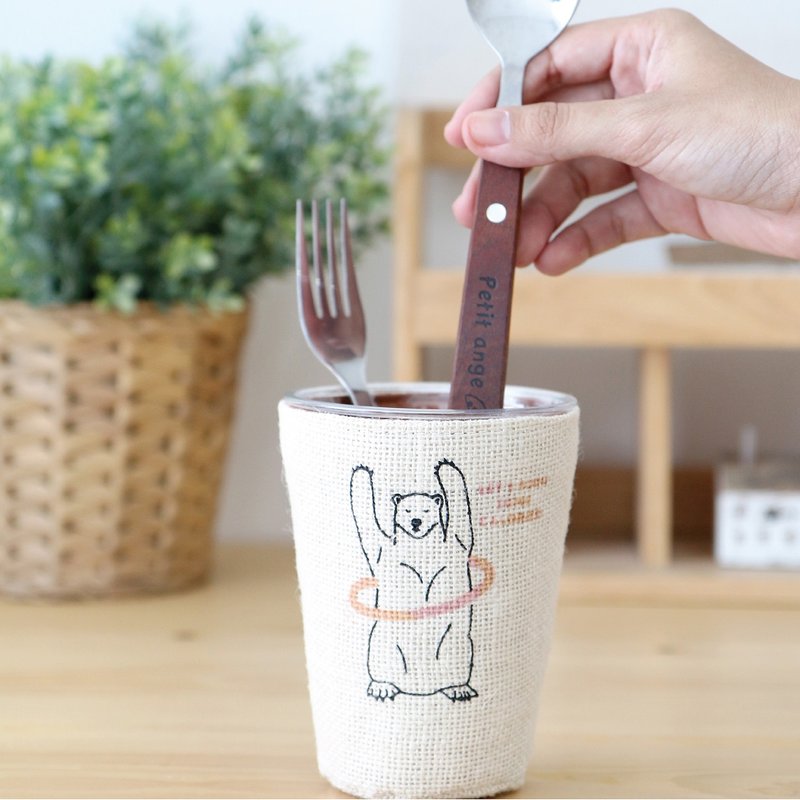 LET'S BURN SOME CALORIES, Changeable color cup-cover - 随行杯提袋/水壶袋 - 其他材质 咖啡色