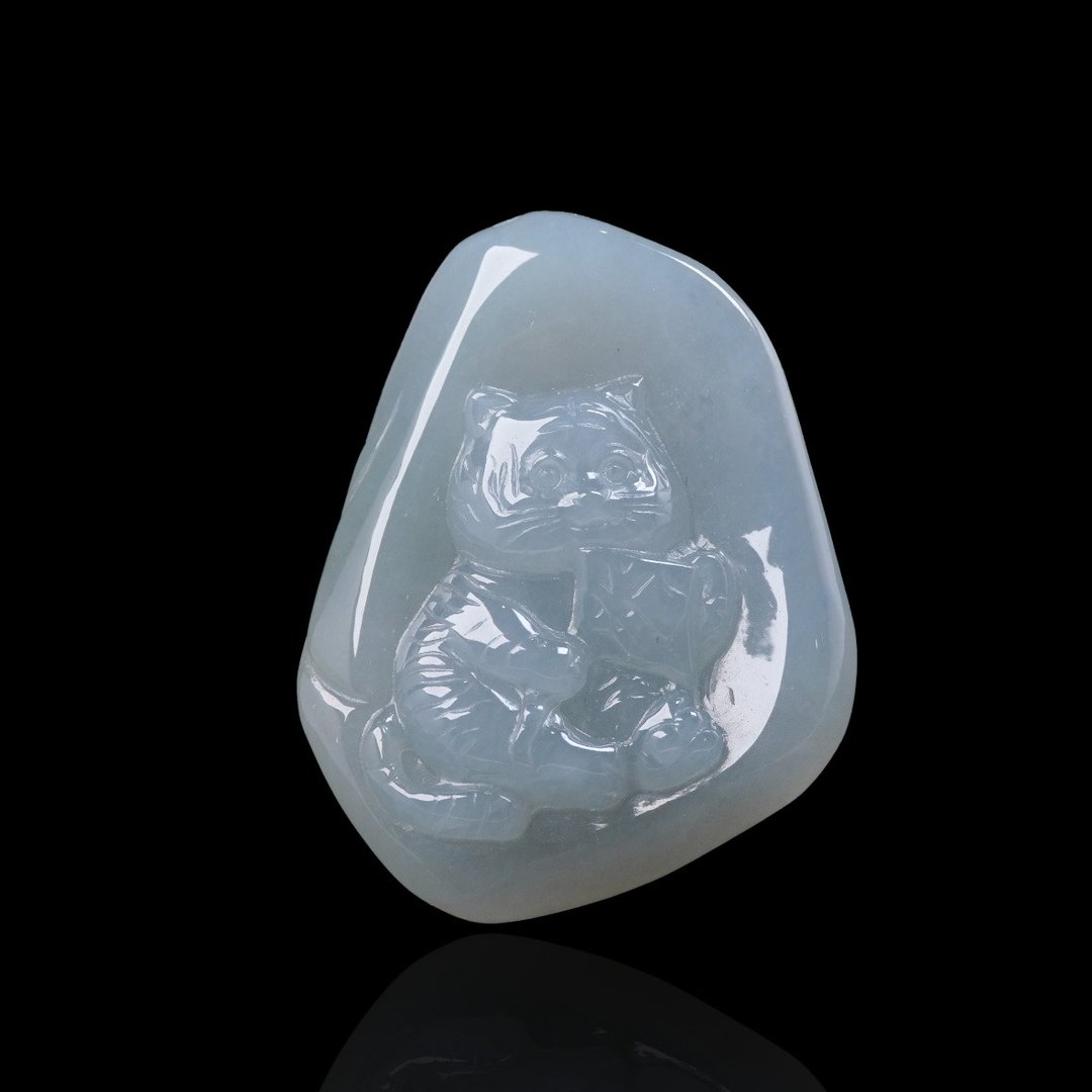 【虎虎生风】冰种翡翠老虎项链 | 天然缅甸玉翡翠A货 | 送礼 - 项链 - 玉石 透明