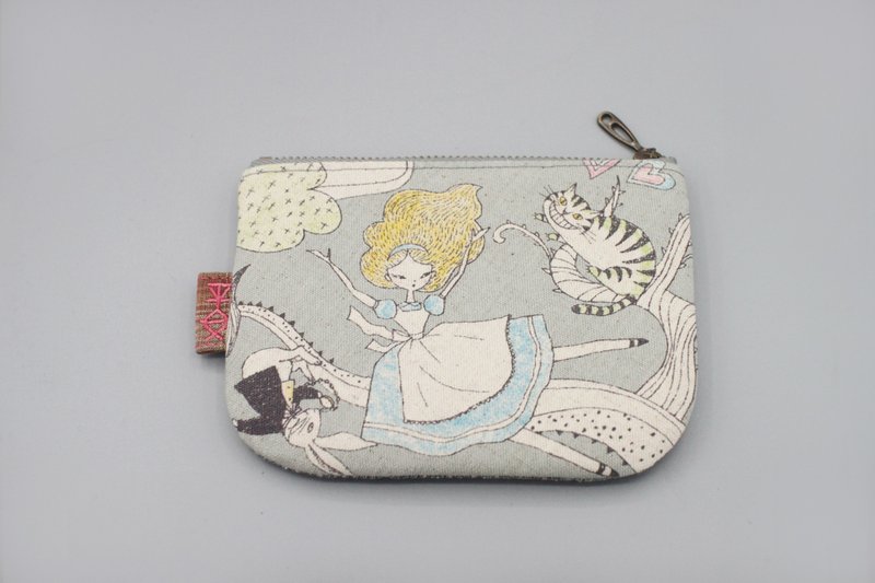 平安小乐包- 童话 双面双色布包,小内袋 - 零钱包 - 棉．麻 银色