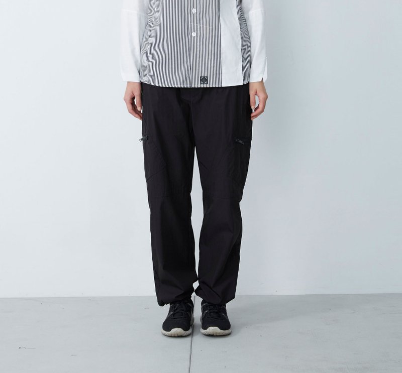 装什么裤 - 多口袋休闲工作裤-黑 - 女装长裤 - 棉．麻 黑色