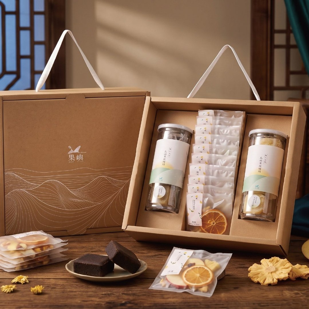 【果香澎湃 礼盒】岛屿果风糖砖 2 入/岛屿果干水 10 入 - 茶 - 新鲜食材 蓝色