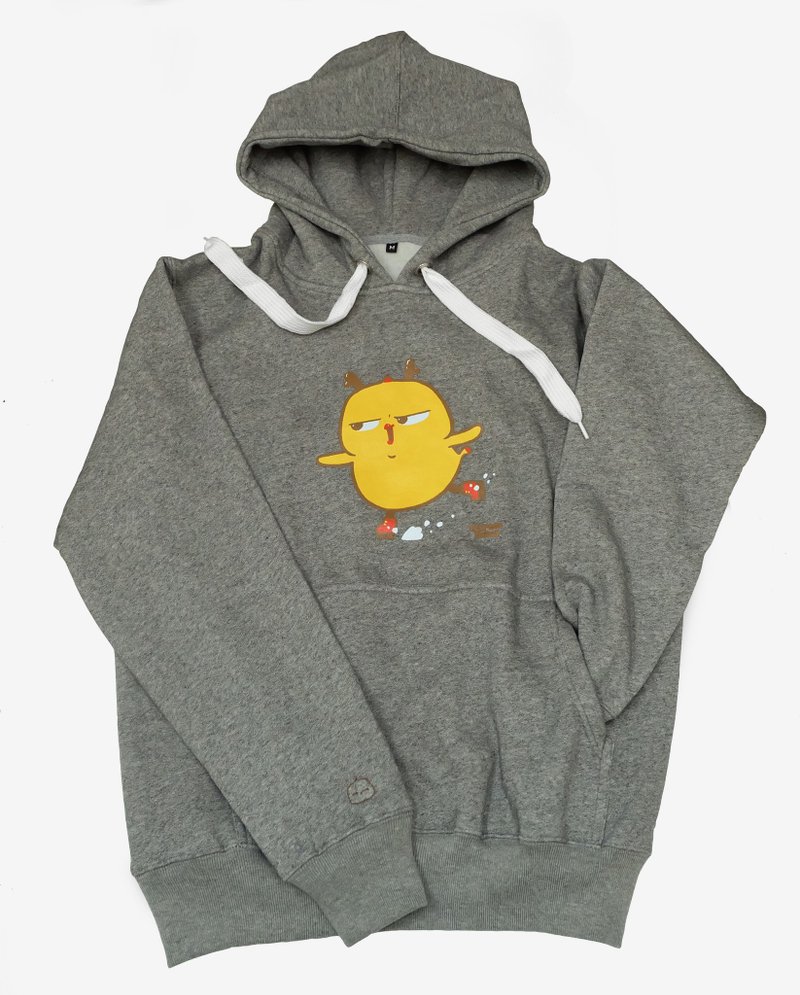 Warbie Ice Skating Hoodie / winter sweater X'mas (Grey) - 中性连帽卫衣/T 恤 - 棉．麻 灰色