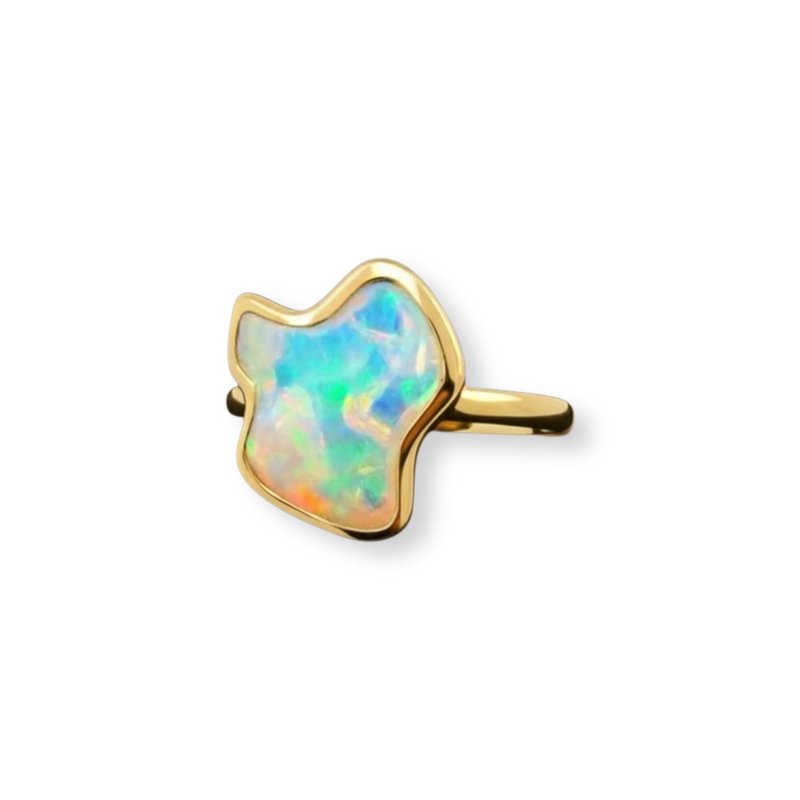 ONE AND ONLY ∣ 顶级 AU750 黄金 澳洲天然蛋白石戒指 - 戒指 - 宝石 