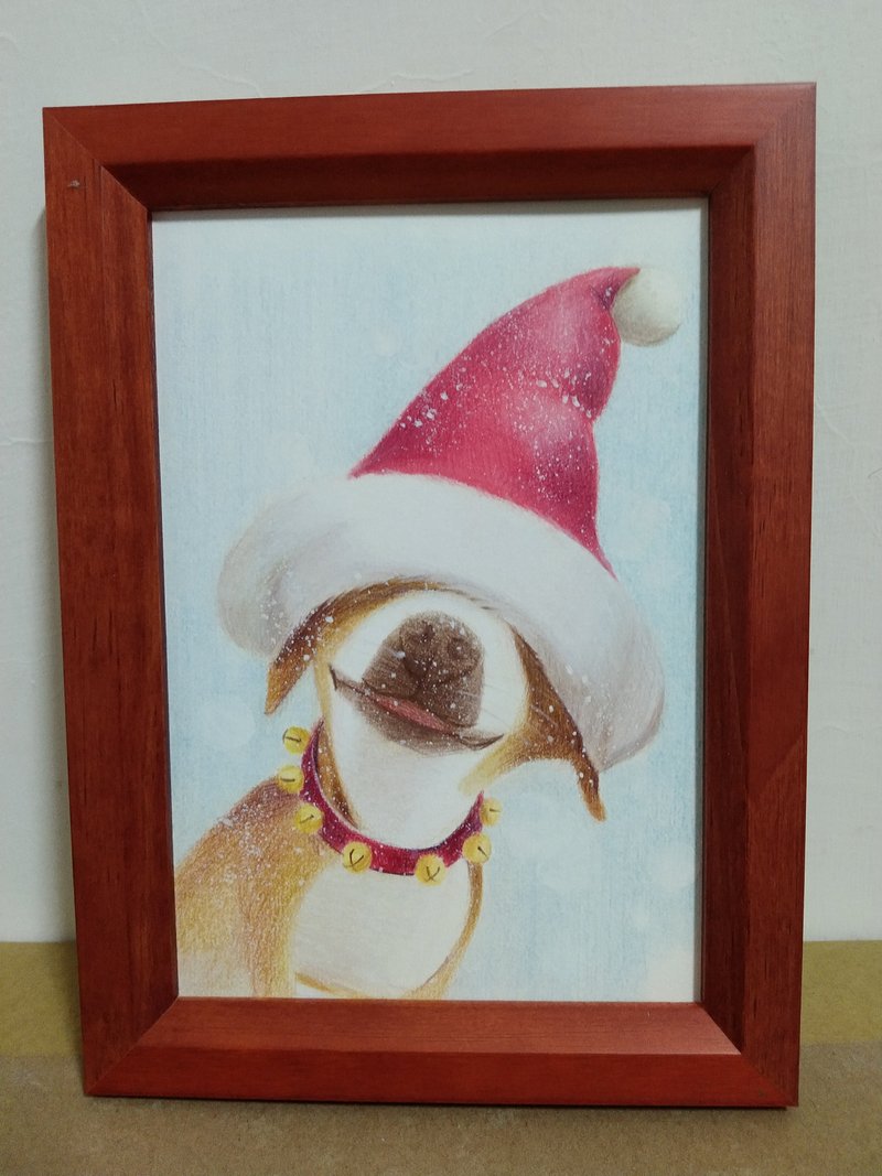 挂画 / 狗 / 色铅笔画 / 原稿 / 含框 - 海报/装饰画/版画 - 纸 