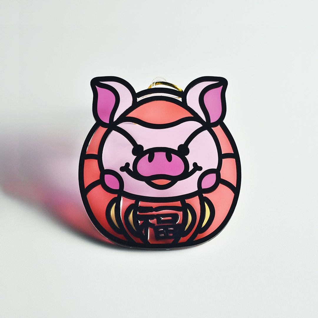 【Moko Bastet】MOKO 动物达摩 (猪) 挂饰 / 匙扣 - 摆饰 - 树脂 多色