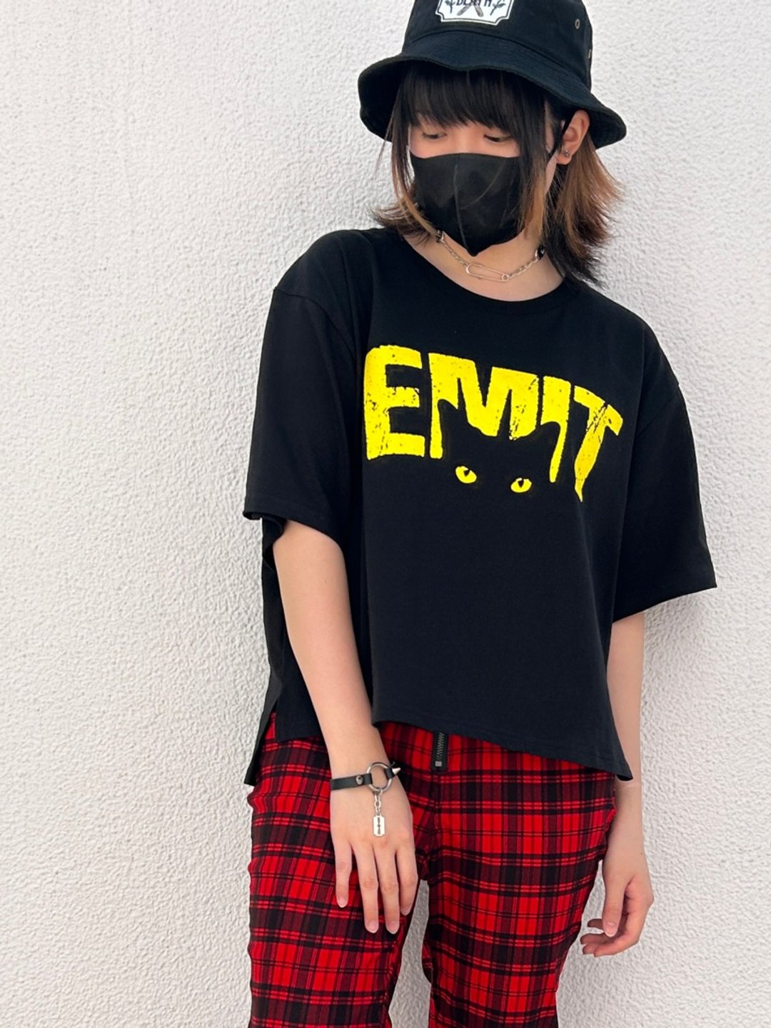 黑猫T恤/F码/hellcatpunks/hcp-t-0211 - 女装 T 恤 - 棉 黑色