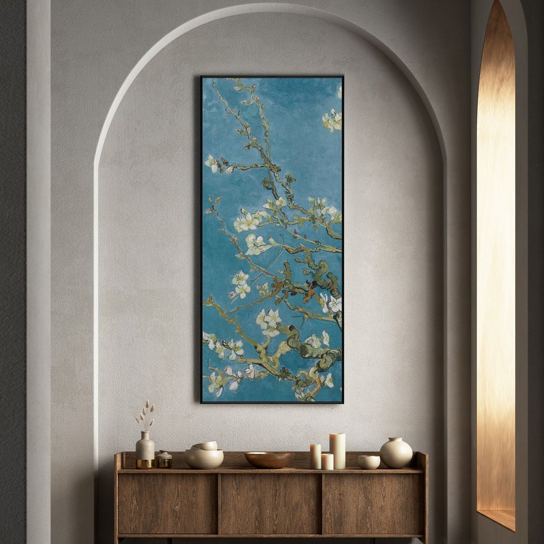梵谷_杏花(长版I) - 梵谷系列挂画/花卉挂画/植物挂画/客厅挂画 - 海报/装饰画/版画 - 棉．麻 绿色