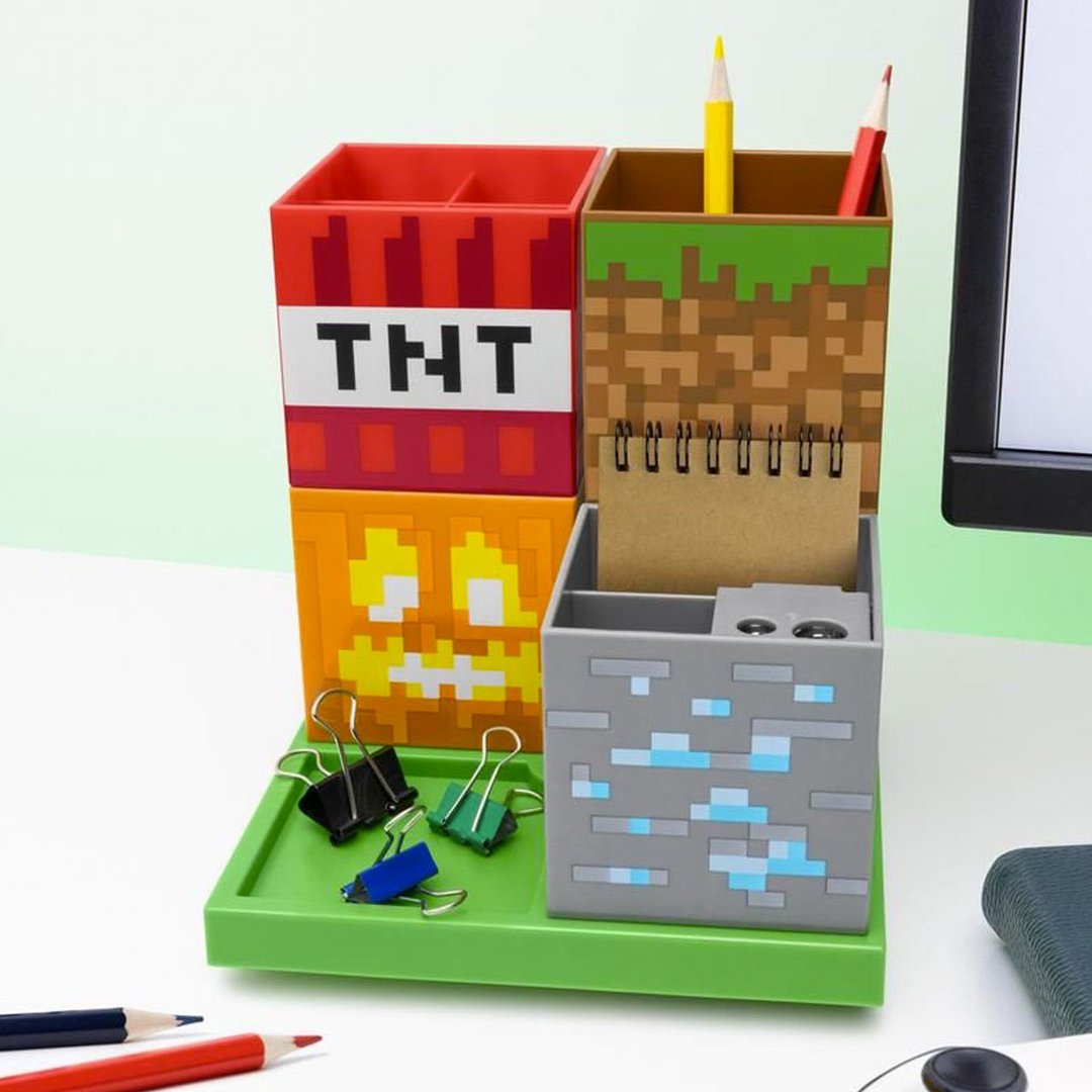 Minecraft 当个创世神五合一桌上收纳座 - 笔筒/笔座 - 塑料 多色