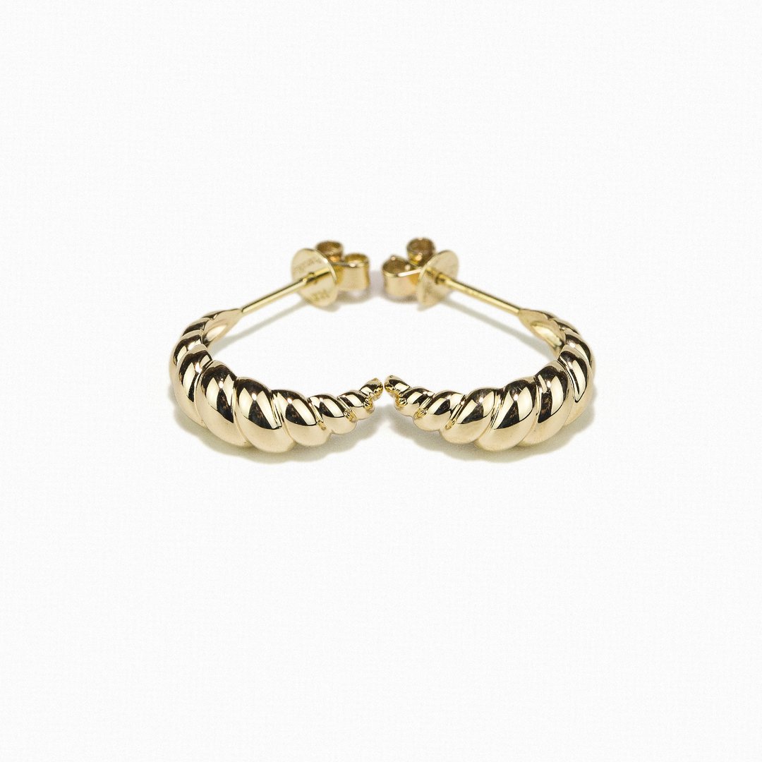 【PurpleMay Jewellery】纯 14K金玫瑰花可拆卸耳钉 - E056 - 耳环/耳夹 - 贵金属 金色