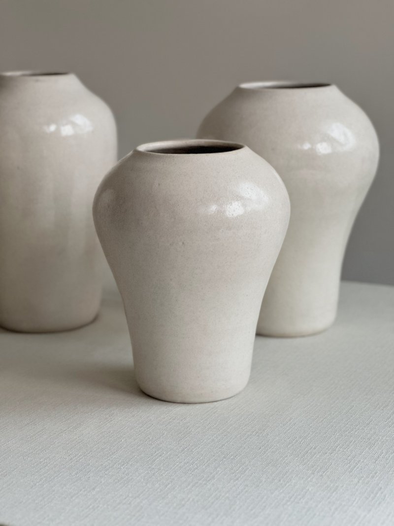 刷白开片花器A - 花瓶/陶器 - 陶 