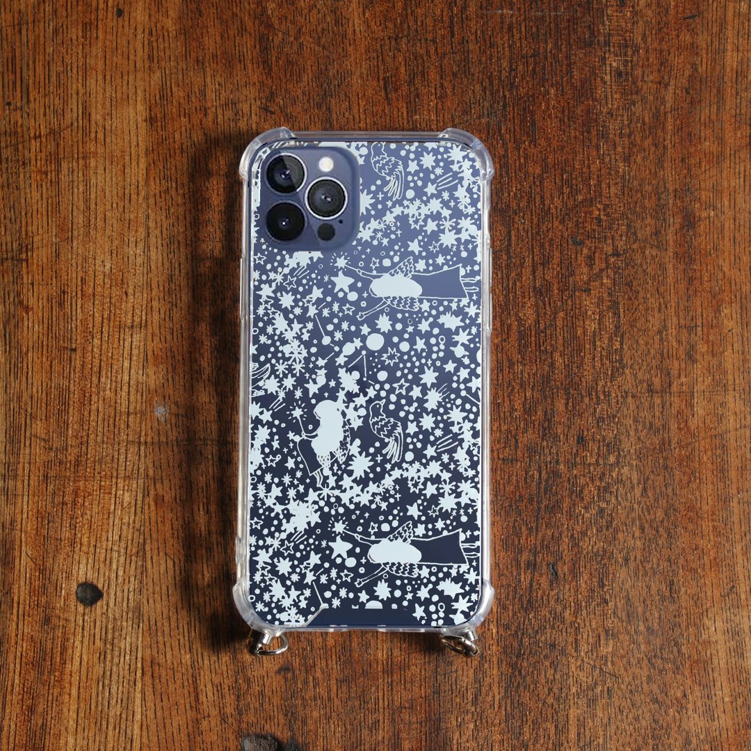 iphone case/with metal fitting/sangel in the starry sky - 手机配件 - 其他材质 白色