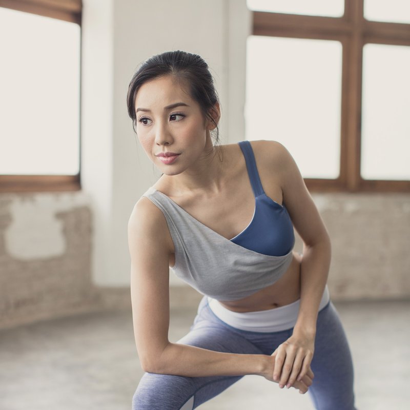 Divine 假两件运动内衣-海军蓝 - 女装运动内衣 - 聚酯纤维 蓝色