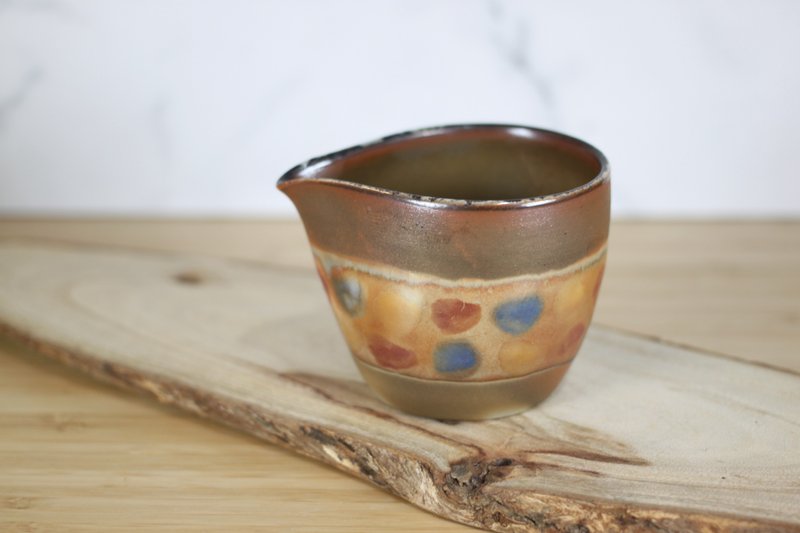 【沐春生活】170ml 彩釉 柴烧茶海 公道杯 莺歌名家叶敏祥手作 - 其他杯子 - 瓷 