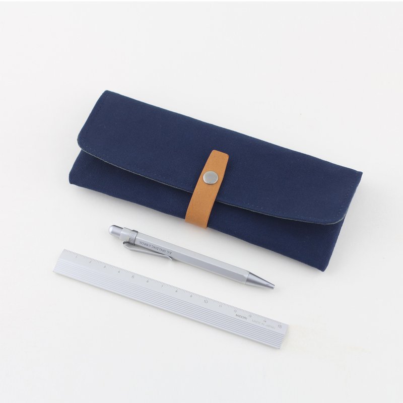 风格笔袋 / 眼镜盒 / 日本制帆布 -- 普鲁士蓝 - 铅笔盒/笔袋 - 棉．麻 蓝色