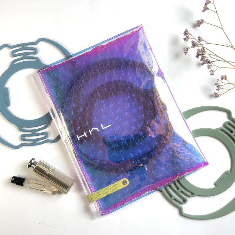 H h L【拎杯2.0】硅胶防水饮料提袋 | 绿+蓝 限定包装2入组 - 随行杯提袋/水壶袋 - 硅胶 蓝色