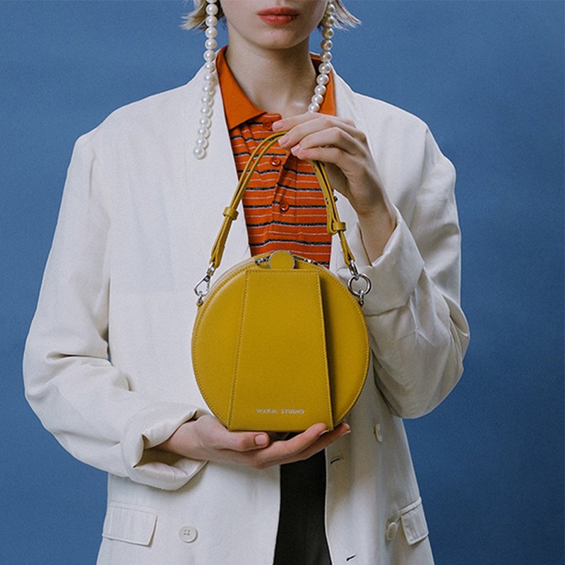 个性大饼包丨韩版单肩椭圆圆包送闺蜜朋友女友 - 手提包/手提袋 - 真皮 