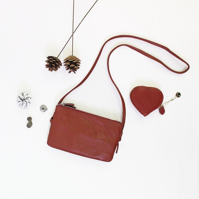 Goody Bag - 福袋 - NORMCORE 极简  X  LOVE MSG Purse - 侧背包/斜挎包 - 真皮 红色