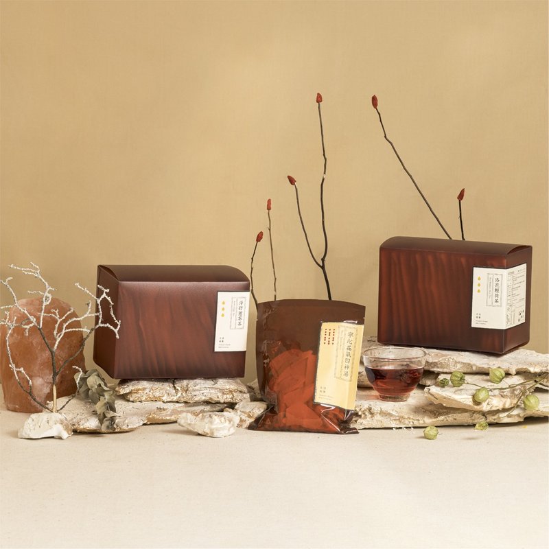 【汉艺师推荐】体感45日清爽组 | 养生茶 轻湿 洛神花茶 四神汤 - 茶 - 新鲜食材 咖啡色