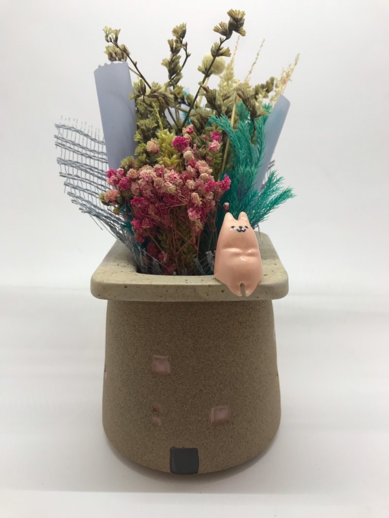 午后时光-粉红兔-小 - 花瓶/陶器 - 陶 卡其色