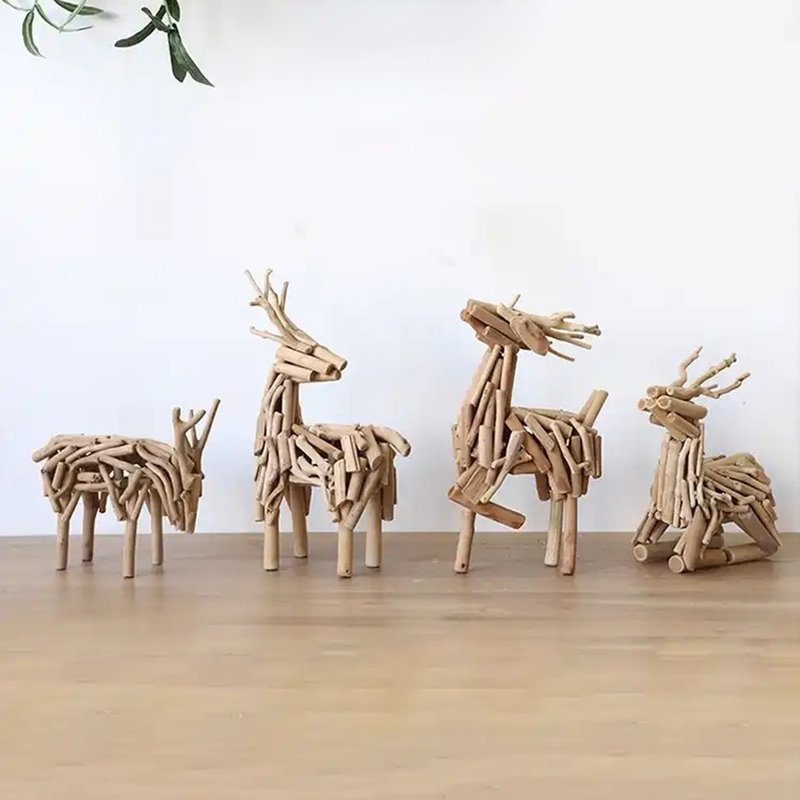 情人万岁 手工制作原木摆饰 / 欢乐小鹿 - 摆饰 - 木头 