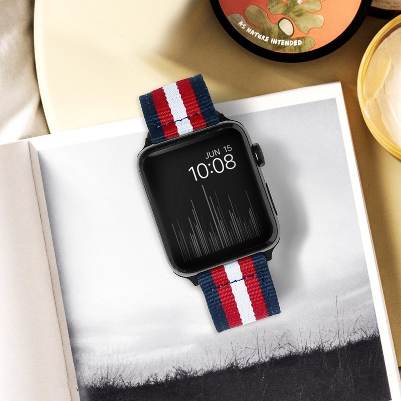 Apple Watch series1 2 3 4 5 6 7中性 尼龙表带 Apple Watch表带 - 表带 - 其他金属 黑色