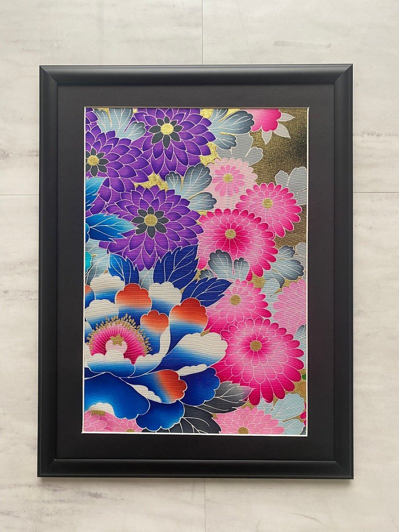 The art panel made from Japanese bride Kimono　Auspicious Vintage　23 - 墙贴/壁贴 - 丝．绢 黑色