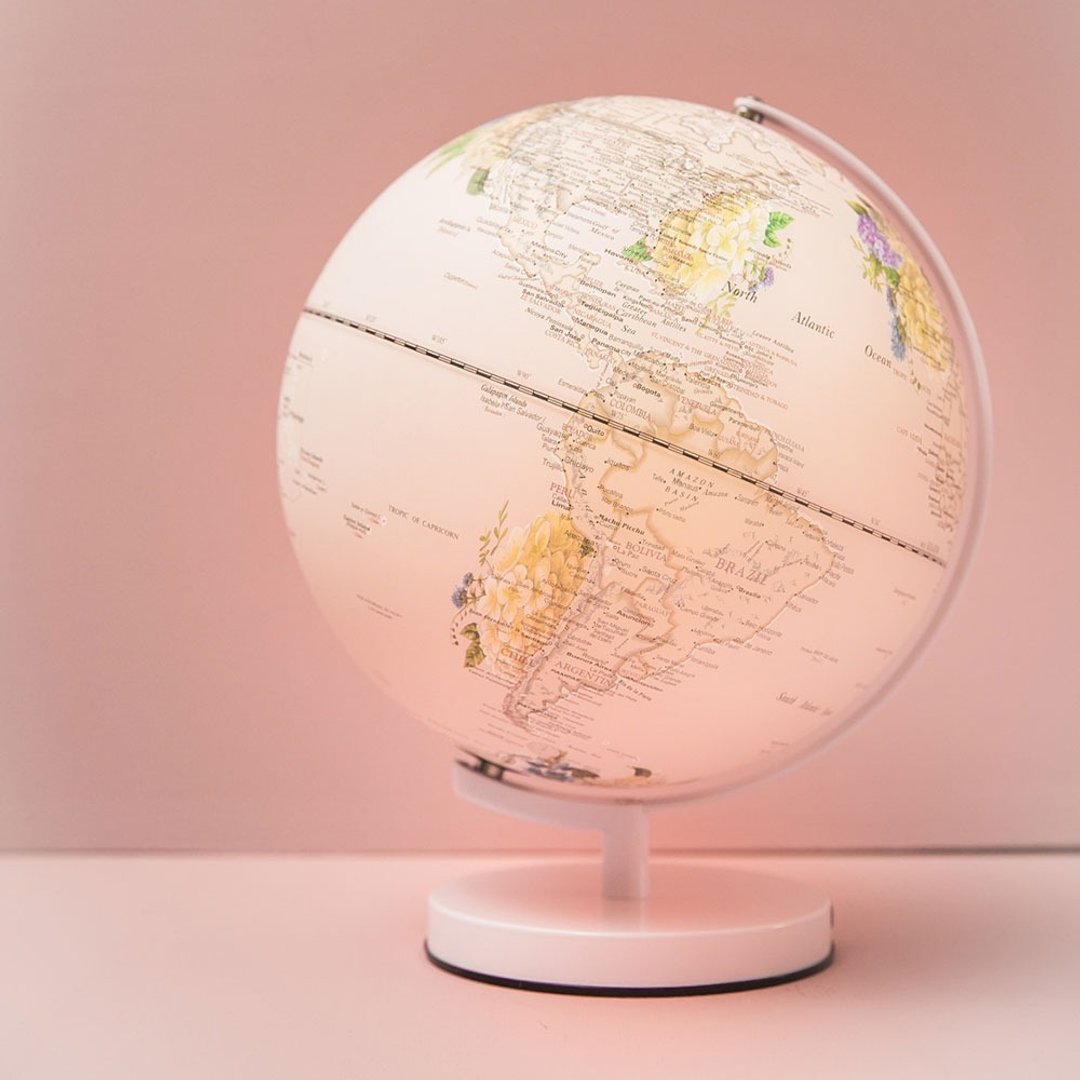 SkyGlobe 12寸粉红绣球花三段触碰式地球仪(英文版) - 摆饰 - 其他金属 粉红色