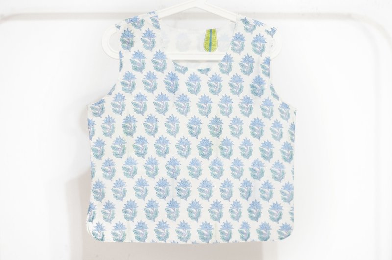 木刻印纯棉上衣/印度棉blockprint背心/双面可穿宽版背心-绿树木 - 女装背心 - 棉．麻 多色