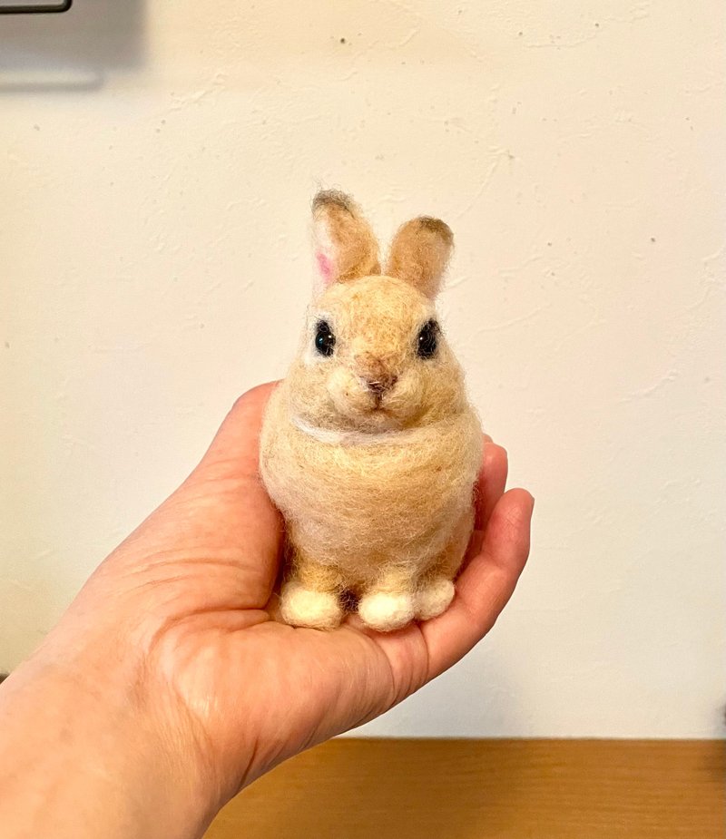 兔子米色羊毛毡 - 编织/刺绣/羊毛毡/裁缝 - 羊毛 卡其色