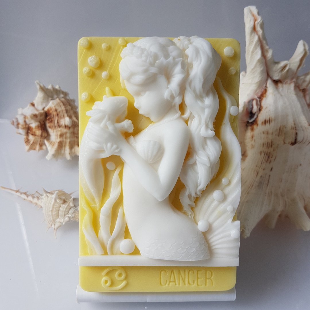 十二星座之巨蟹座美人鱼, 手工皂 Jo Malone 英国梨与小苍兰香味 - 肥皂/手工皂 - 其他材质 黄色