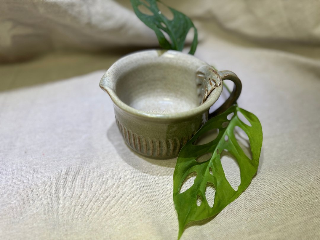 静叶绿釉茶杯 - 茶具/茶杯 - 陶 