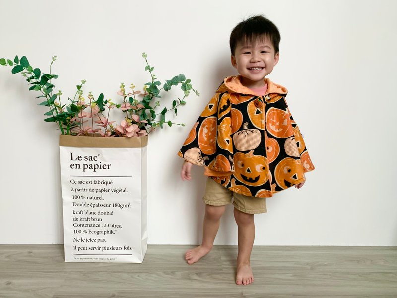 万圣 大南瓜斗篷 披风 - 童装上衣 - 棉．麻 