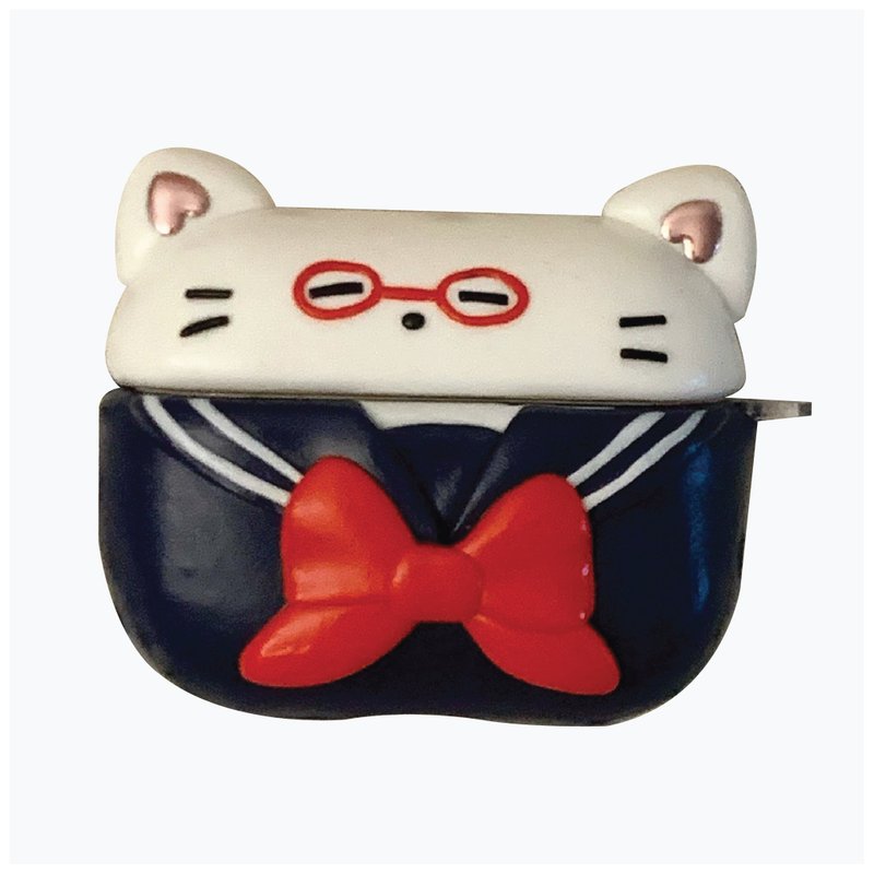 水手服猫 AirPods 保护壳 - 耳机收纳 - 粘土 蓝色